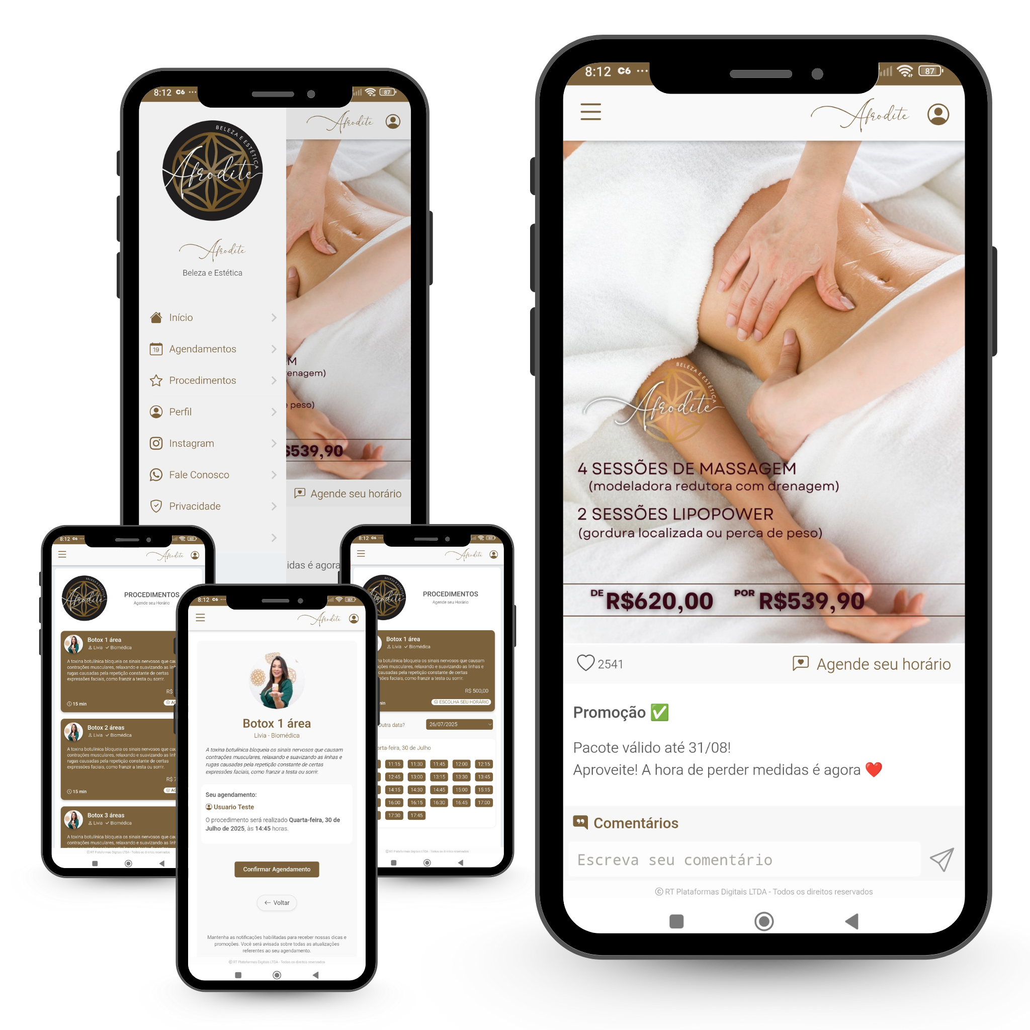 App Próprio e Personalizado Android + Integração com WhatsApp da Clínica + Notificações Ilimitadas + Gerenciamento Automatizado de Agendamentos e Pós Tratamento